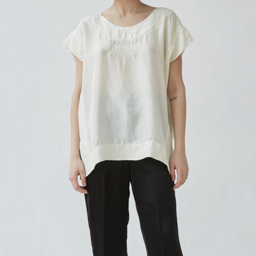 Forte_forte Italy Habotai Embroidered Silk Top Size 0/Xs-S